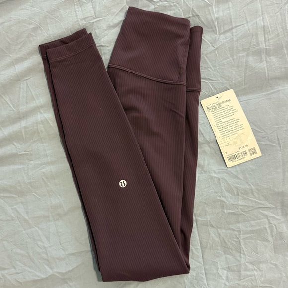 lululemon athletica Pants - Lululemon Wunder Train Ribbed Tight 28” | High Rise | Plum Purple | NWT